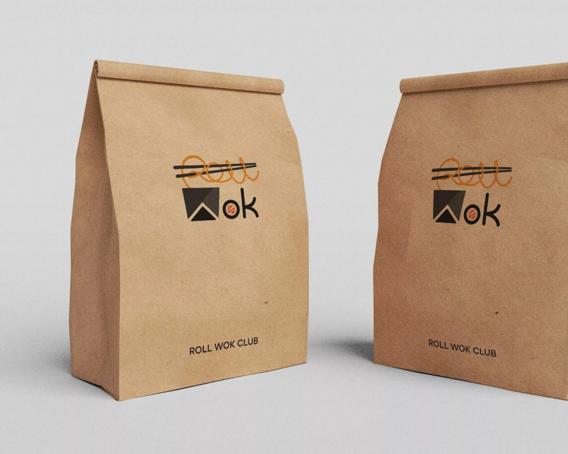 Создание дизайна упаковки суши-бара «Roll Wok Club» в Шелехове